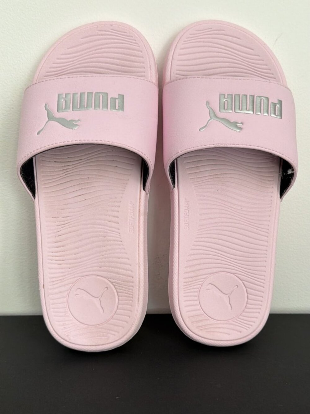 Puma Pink Slide Sandals – SoftFoam Comfort